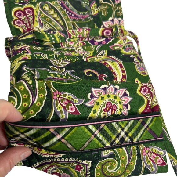 Vera Bradley Trifold Wallet With Optional Removable Long Strap Crossbody Green - Picture 5 of 7